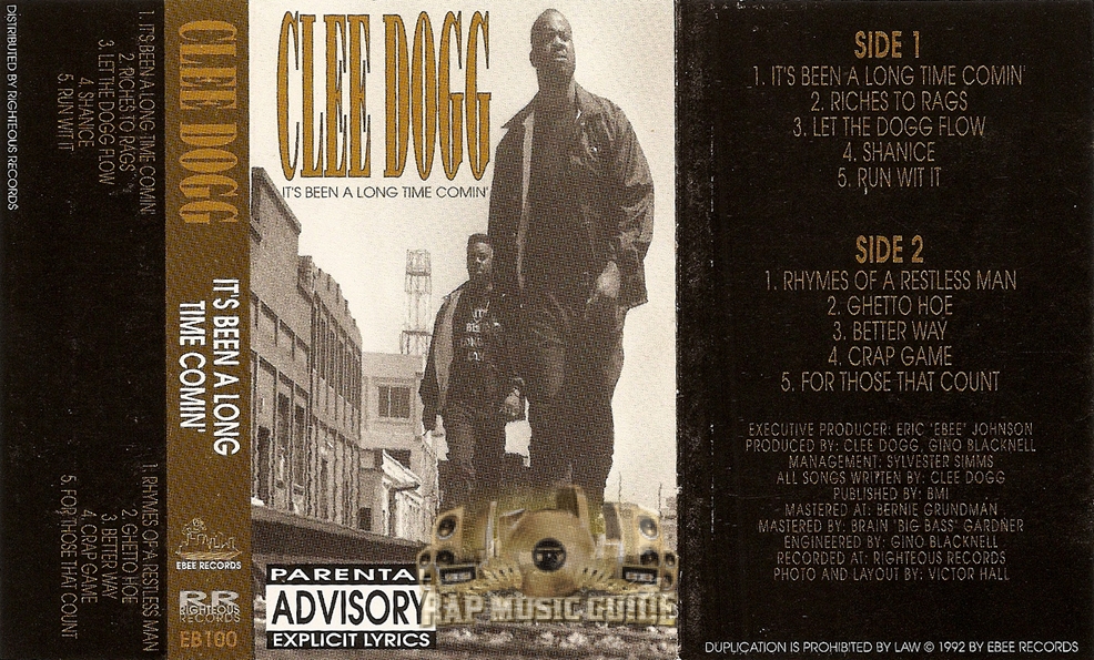 Clee Dogg - It's Been A Long Time Comin': Cassette Tape | Rap